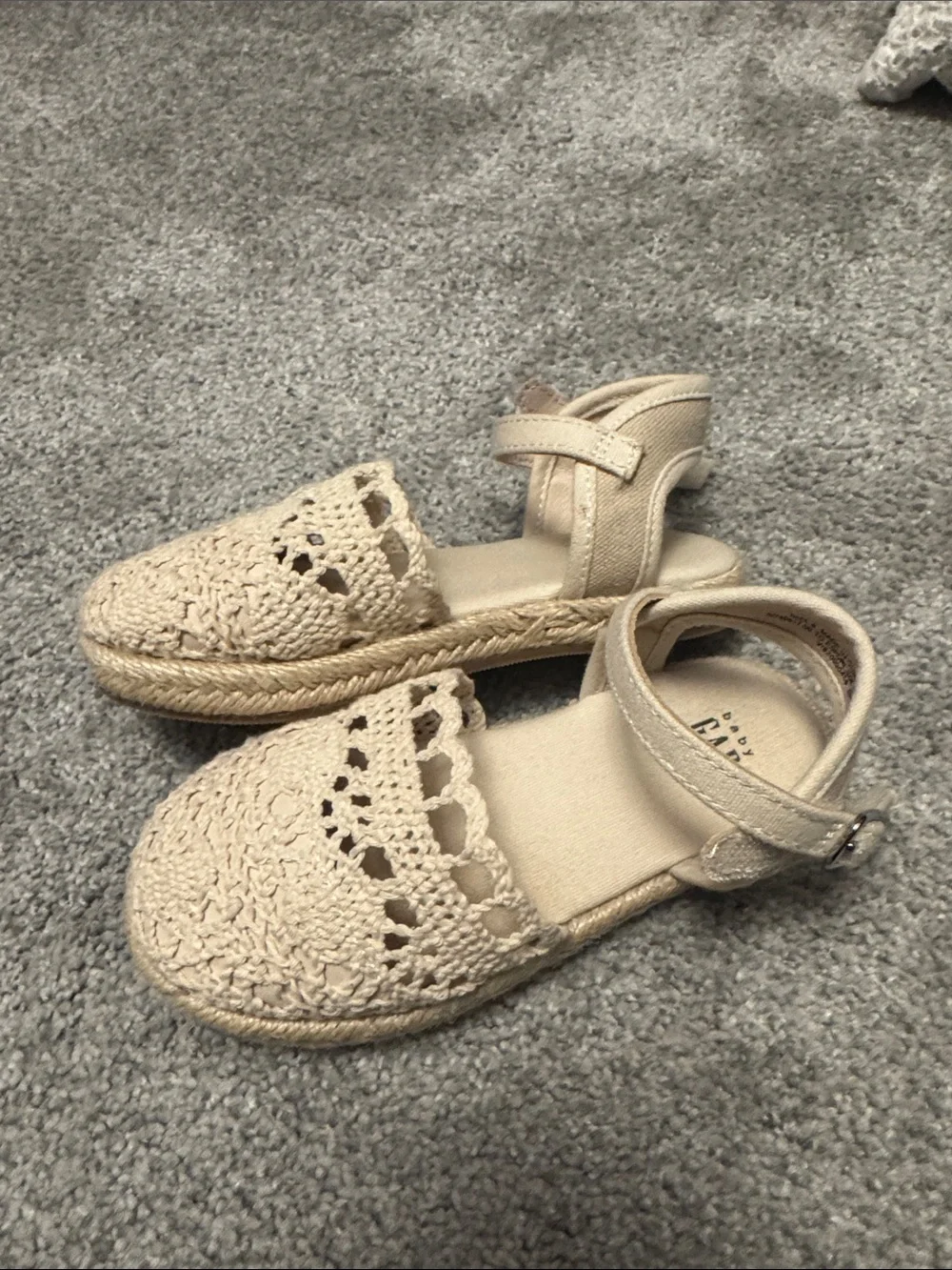 GAP Kids Cream Crochet Ankle-Strap Sandals